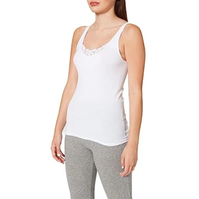 Imagen de Schiesser Camiseta interior para mujer, Blanco (weiss 100), talla alemana: 50 (Herstellergröße: 050)