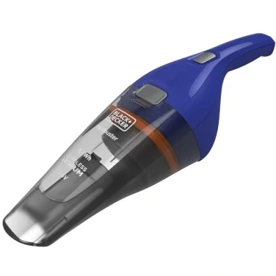 Imagen de Black+Decker NVC115WA QW Aspirador de Mano sin Cable, Batería Litio 3.6V (1.5Ah) Dustbuster, con acción ciclónica y Capacidad almacenaje 385ml, Azul