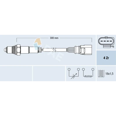 Imagen de FAE 77463 Sonda lambda SEAT: Leon II Hatchback, Altea, Altea XL, AUDI: A3 Sportback, A1 VOLKSWAGEN: GOLF 6, Polo V Hatchback