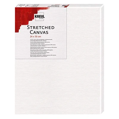 Imagen de KREUL 592430 lienzo estirado, bastidor 24 x 30 cm en calidad principiante, ideal para pinturas acrílicas y gouache, de algodón imprimado 4 capas