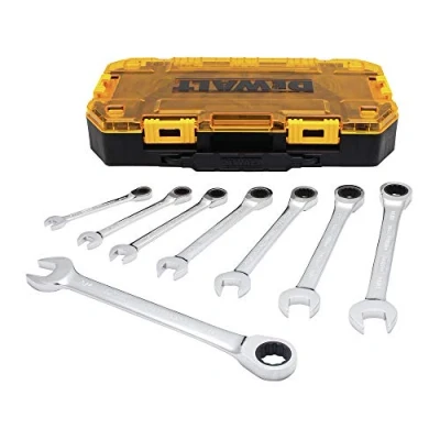 Imagen de DEWALT Tough Box Juego de llaves combinadas trinquete SAE 8 piezas