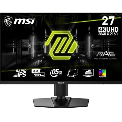 Imagen de MSI mag 274UPF E2 Monitor UHD Gaming de 27 Pulgadas, Panel IPS rápido 3840 x 2160, 160 Hz / 0,5 ms (GtG, mín sRGB del 133%, Diseño sin Marco, VESA DisplayHDR 400, DisplayPort