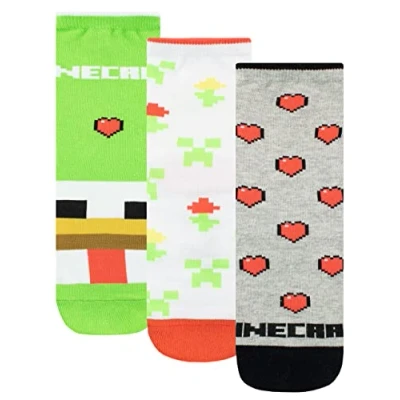Imagen de Minecraft Calcetines Paquete de 3 para Niñas Multicolor 27 30