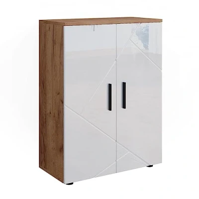 Imagen de Vicco Armario Mediano Irma, Roble/Blanco Alto Brillo, 60 x 81 cm