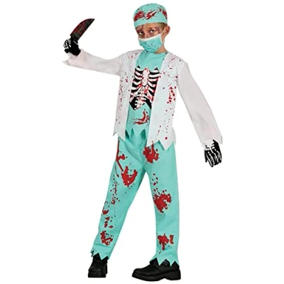 Imagen de FIESTAS GUIRCA Disfraz de Doctor Zombi Esqueleto Médico Cirujano Sangriento Halloween Niño 3 4 Años