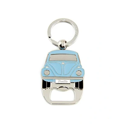 Imagen de BRISA VW Collection llavero de metal Volkswagen con abridor botellas cervezaaccesorio para Escarabajo (Azul claro)
