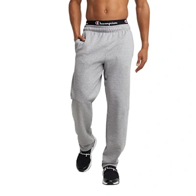 Imagen de Champion Powerblend Pantalón de Forro Polar con Parte Inferior Abierta, Oxford Gray 549314, Large para Hombre