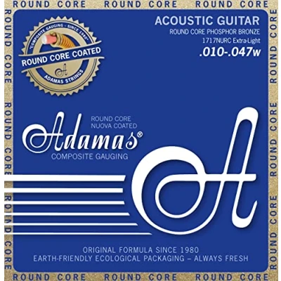Imagen de Adamas Akustik Gitarren Saiten Nuova Phosphor Bronze beschichtet Round Core Satz Extra Light .010 .047 1717NURC