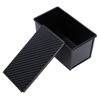 Imagen de Moldes para Pan, Molde Caja de Pan Tostado, Tostado Rectangular, Hornear Antiadherente Acero al Carbono Pasteles(Negro)