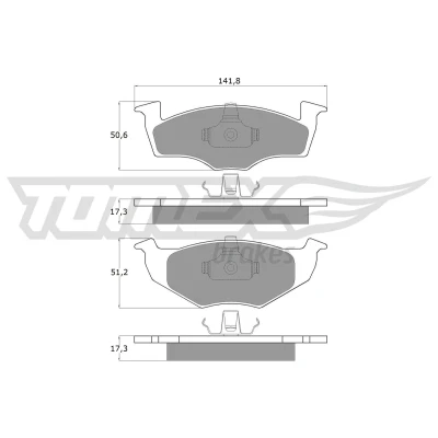 Imagen de TOMEX brakes TX 10 85 Juego de pastillas freno Eje delantero VOLKSWAGEN: Polo IV Hatchback, III Lupo / 3L, SKODA: Fabia 2