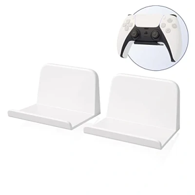 Imagen de sciuU Soporte de pared para Mando/Auriculares, [Conjunto 2] Gancho Adhesivo 3M, Colgar los Auriculares, Accesorios Controller Controlador Gamepad PS5 / PS4 Xbox, Sin Tornillos