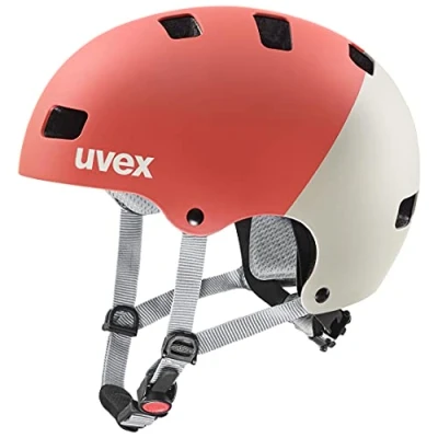 Imagen de uvex kid 3 cc, casco infantil robusto, ajuste de talla individualizado, ventilación optimizada, grapefruit, sand matt, 55 58 cm