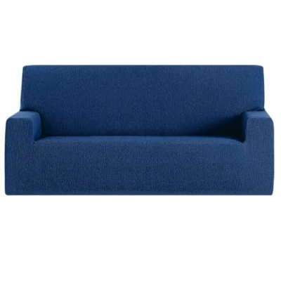Imagen de GFD Funda de Sofá Lisa Ajustable 3 Plaza 170 220cm, Protectora Cubre Elástica Antimanchas Lavable, Fundas Duradera Perros Gatos Mascotas (Azul, plazas)