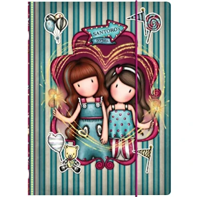 Imagen de Santoro Libreta Folio Tapas Duras con Elastico Gorjuss Fairground Fireworks 24,8X9X33,4Cm, Multicolor, Small (812GJ15)