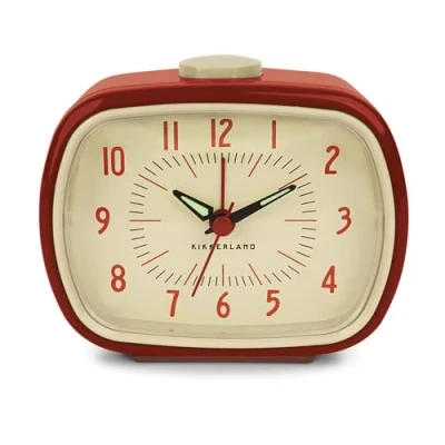 Imagen de KIKKERLAND Reloj con Alarma Retro Rojo Escritorio, Multicolor, Única