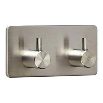 Imagen de SO TECH® Gancho PANDORA Triple (180 x 45 29 mm) Acero Fino Inoxidable Autoadhesivo 3M para la Cocina y el Baño/Gancho de Pared