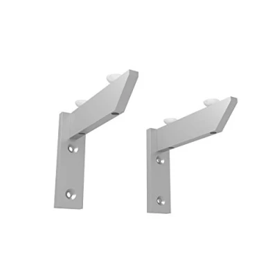 Imagen de Alusfera WSP_2_ELE_120_ALU ángulo, Cristal, Estante de Metal Plateado, Soporte para Cargas Pesadas, Sistema 2 Unidades estanterías, Plata, 120 MM