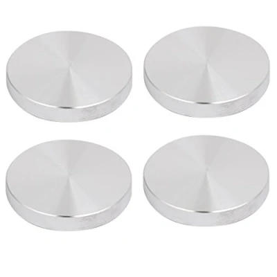 Imagen de sourcing map 4Pcs Disco De Aluminio Rosca M8 50mm Diámetro 8mm Espesor Hardware Para Mesa Cristal