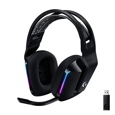 Imagen de Auriculares gaming Logitech G G733, Diadema, Inalámbricos, Micrófono, PC/Mac/PS, Hasta 29h de batería, 7.1 canales, 16.8 millones colores, Negro