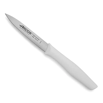 Imagen de Arcos Serie Nova Cuchillo Mondador Hoja de Acero Inoxidable 100 mm Mango Polipropileno Color blanco