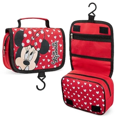 Imagen de Disney Stitch Bolsa Neceser Mujer Minnie Mouse Maquillaje para Viaje y Accesorios Lilo Regalo Niña Chica Adolescente (Rojo Minnie)