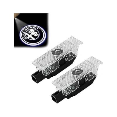 Imagen de ALKANI Luces LED de Bienvenida para Alfa Romeo Stelvio Giulia Giulietta Mito, Luz del Coche Bienvenido Lámparas Proyector Puerta Accesorios