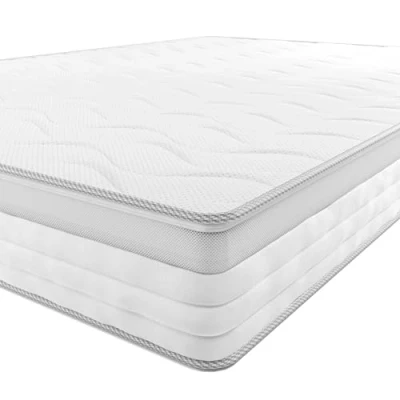 Imagen de Amazon Basics Colchón de muelles ensacados con 7 zonas diferenciadas, Firmeza media (H3), 80 x 190 21.5 cm, Blanco