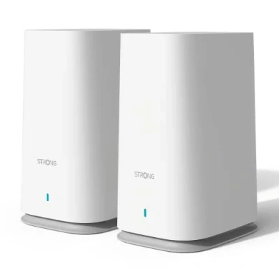 Imagen de Strong, MESHKIT2100 Atria Sistema WiFi de 5 Malla para el hogar: Cobertura 200 m2. Más área Sombra Booster tu a 2100 MBps. 2 Puertos Gigabit Ethernet Box Internet.