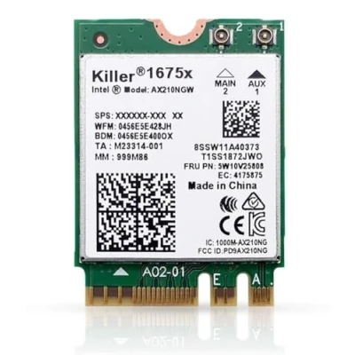 Imagen de HighZer0 Electronics AX1675x Killer Series Upgraded WiFi 6E Adapter Gaming M.2 Card 2.4 Gbps for PC Supports Bluetooth 5.3 &amp; Intel, AMD with Windows 10+, Linux (AX1675x)