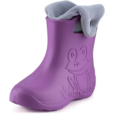 Imagen de Ladeheid Botas de Agua para niños en EVA Unisexo Lluvia Forradas Zapatos Infantiles Calzado Invierno Impermeable Rainboots LA CA 04 (Lilla, 22/23 EU)