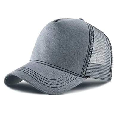 Imagen de 5 Paneles Gorra de béisbol, Malla, Ajustable Snapback, Mesh Sólidos Colores Unisex (Gris Oscuro)