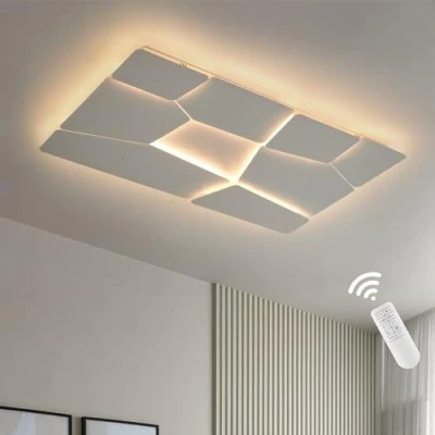 Imagen de Moderna IluminacióN De Techo,GeoméTrica Irregular Regulable Techo Con Control Remoto,Hierro LáMpara DecoracióN Para Salas Estar Dormitorios Pasillo Cocina Oficina,110X70 Cm 124W