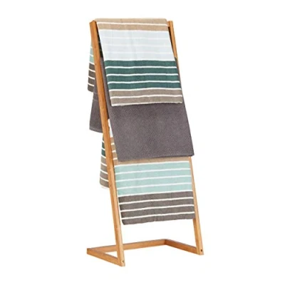 Imagen de Relaxdays Toallero Escalera con 4 Barras, Bambú, Beige, 100 x 40 30 cm
