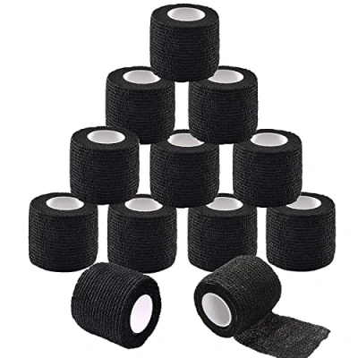 Imagen de TONBAO 12 unidades de 5 cm x 4,5 m, cinta elástica para tatuajes, agarre accesorios agarre…