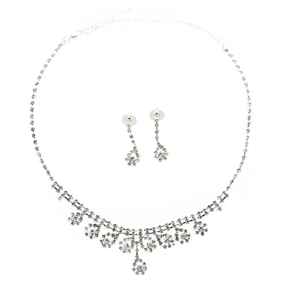 Imagen de Qussedser Juego de Collar y Pendientes Cristal para Boda