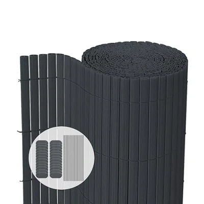 Imagen de VOUNOT Cañizo Ocultación PVC Doble Cara 100 x 500 cm con Puente Reforzado, Estera Valla Privacidad Pantalla Protección Visual para Jardín, Balcón, Terraza, Color Gris