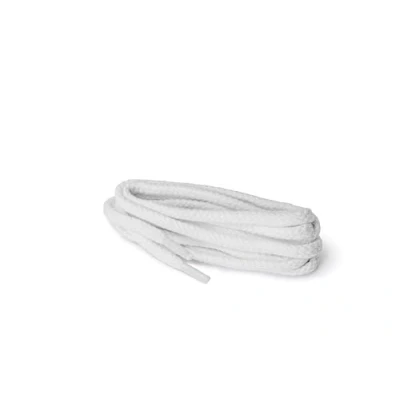 Imagen de Kaps cordones redondos, de algodón 100% duraderos hechos en Europa, 1 par, colores y longitudess (120 cm 6 a 8 pares ojales / 01 blanco)