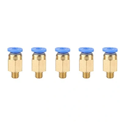 Imagen de ASHATA 5xPC4 M6 Conector neumático, 5pcs Accesorios de Impresora 3D PC4 a través Conexiones neumáticas Conexión con diámetro Exterior 4 mm para Manguera PU/Tubo Nylon