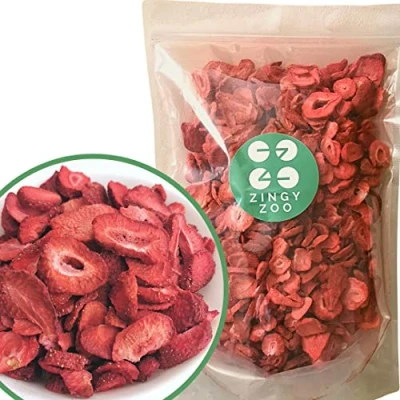 Imagen de Fresa Liofilizada Comida XL 350g Deshidratada Fruta Vegana Cruda 100% Pura Freeze Dried Fruit Strawberry Slices de Sin Azucar Fresas Escarchada