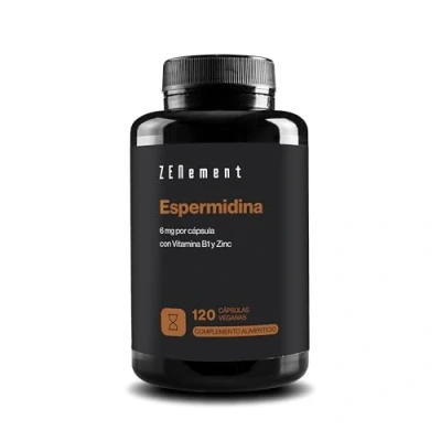 Imagen de Espermidina 6 mg por Cápsula con Vitamina B1 y Zinc Alta dosis 120 Cápsulas Veganas Antiedad, Envejecimiento Saludable Extracto 100% Natural de Germen Trigo Sin Aditivos, OGM