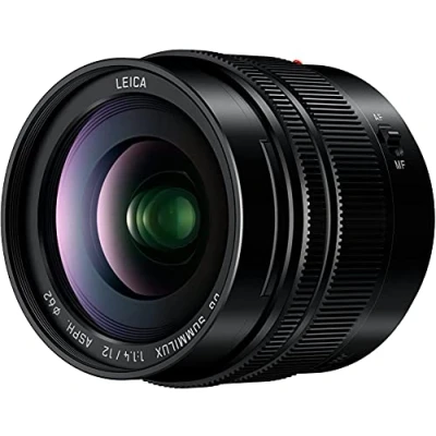Imagen de Panasonic LEICA DG SUMMILUX H X012 Objetivo Focal fija para cámaras de montura M4/3 (Focal 12 mm, F1.4, tamaño filtro 62 lentes asféricas), negro