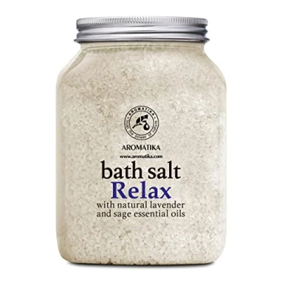 Imagen de Sales de Baño Relajantes 1300g con Aceite Esencial Lavanda y Salvia Poseen Propiedades Beneficiosas para Lograr un Buen Descanso Reducir el Estrés Cuidado Corporal Baños Relajante