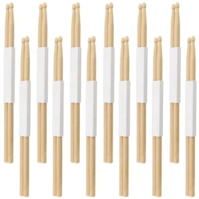 Imagen de MANCHAP 12 pares de baquetas 5A, madera arce, para batería, práctica, actuación