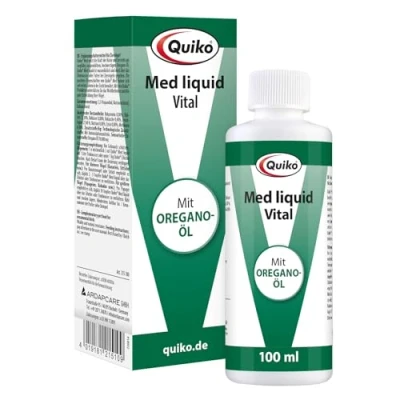 Imagen de Quiko Med líquido 100ml Orégano extraído para Aves de compañía y Palomas Carreras Fortalecer el Sistema inmunológico