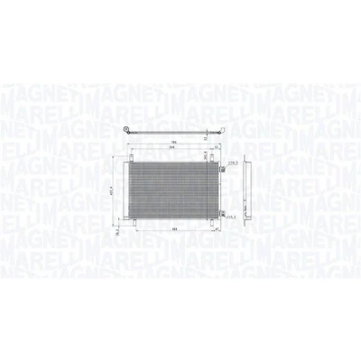 Imagen de MAGNETI MARELLI 350203105500 Condensador con secador 345,4 570 12 OPEL: Corsa F Hatchback, Van, DS: DS 3 Crossback