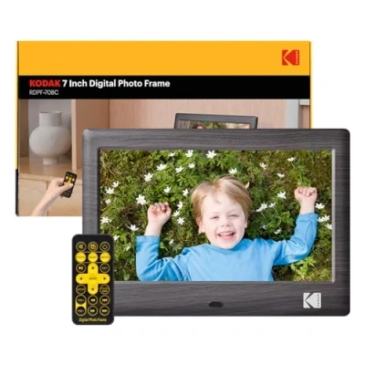 Imagen de KODAK Marco de Fotos Digital 7 Pulgadas, electrónico, Pantalla IPS, Foto/música/Reproductor vídeo/Calendario/Alarma, Soporte USB o Tarjeta SD, rotación automática, con Mando a