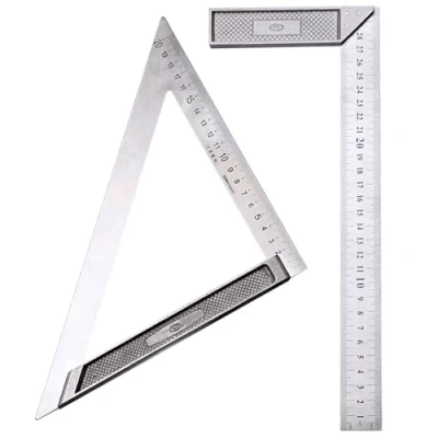 Imagen de LNGJIN Escuadra Carpintero,200mm &amp; 300mm Combinada,Escuadras Metalicas,Regla de Ángulo Acero Inoxidable,Regla Cuadrada,Cuadrada Recto Regla en Forma L