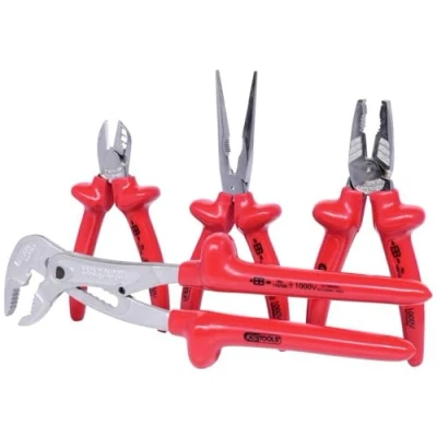 Imagen de KS TOOLS 117.1700 Juego de pinzas con función corte revestimiento plástico Acero para herramientas