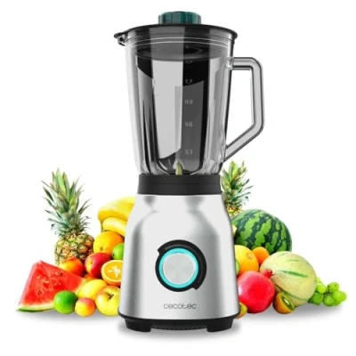 Imagen de Cecotec Batidora de Vaso Power Black Titanium 1800MAX Blend It. 1800W Potencia Máxima, 5 Velocidades, 6 Cuchillas Acero Inoxidable, Pica Hielo, Función Turbo y Smoothie, AutoClean
