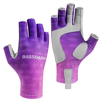 Imagen de Bassdash ALTIMATE UPF 50+ Guantes de Pesca para Mujer protección Solar UV sin Dedos Kayak Remo Senderismo Ciclismo conducción Entrenamiento Tiro
